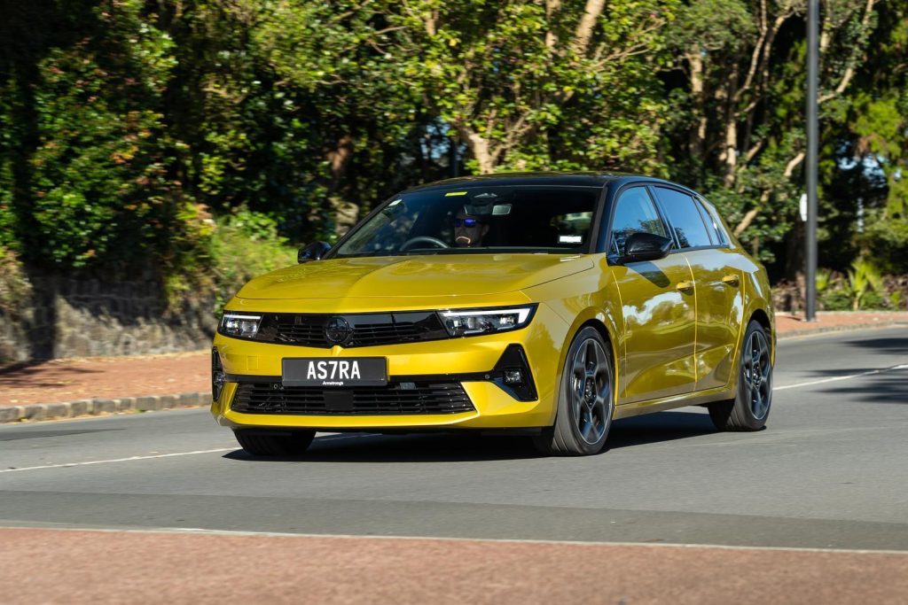 Dynamic shot of the Astra from the front