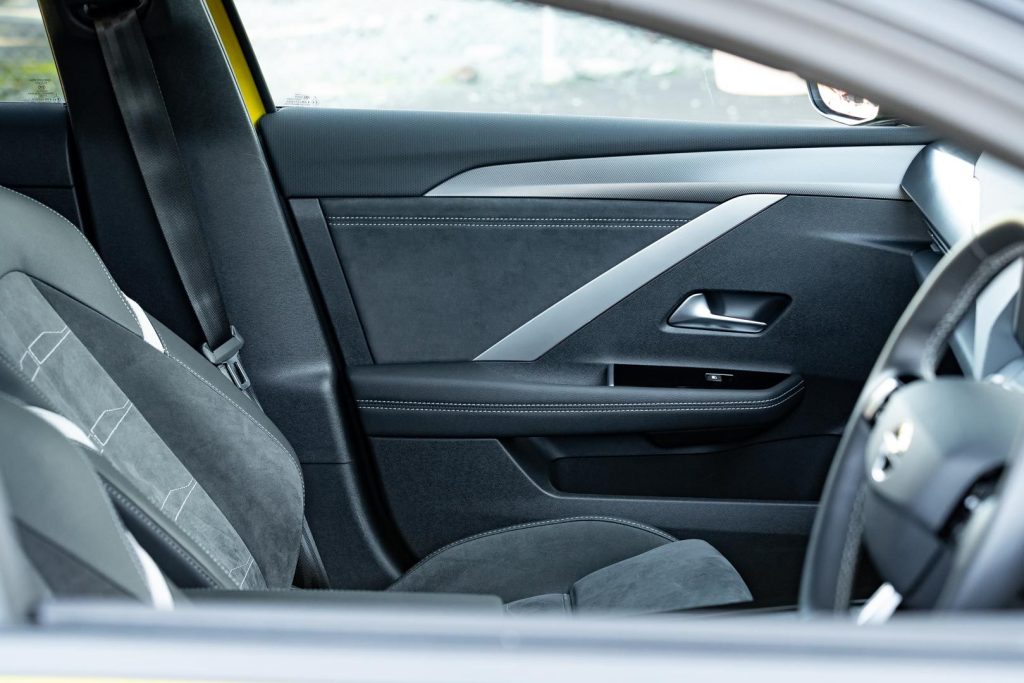 Door and seat detail showing trim quality in the new Astra
