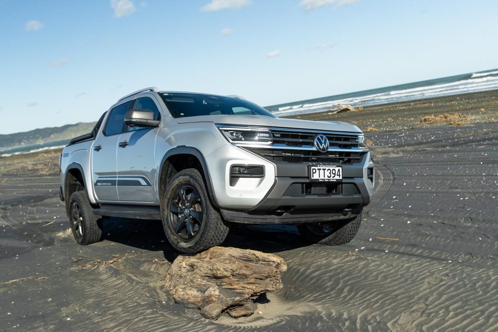 Volkswagen Amarok PanAmericana parked on a log