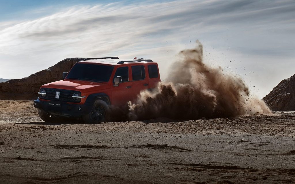 GWM Tank 300 sliding through sand