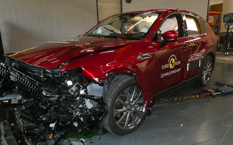 Mazda CX-60 front crash test damage