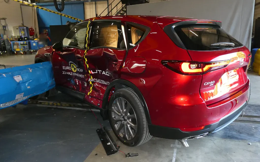Mazda CX-60 side crash test damage