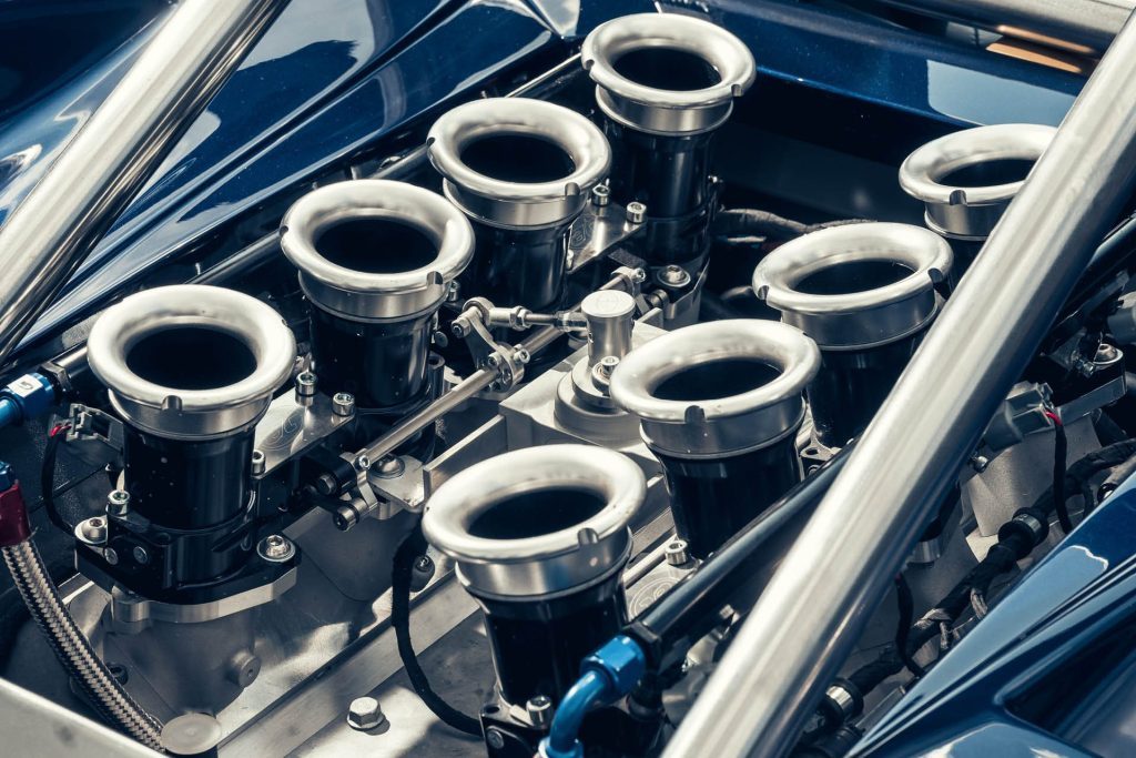 Nichols Cars N1A V8 engine throttle bodies