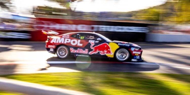 Shane van Gisbergen racing Chevrolet Camaro Supercar at Townsville