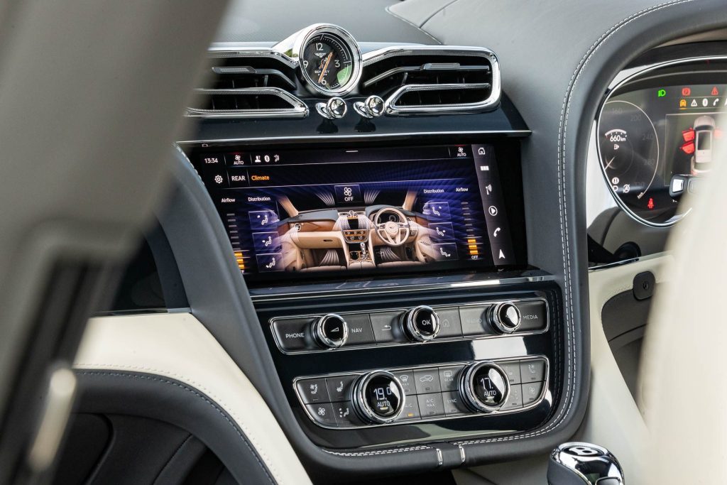 Bentley Bentayga EWB centre console and climate controls