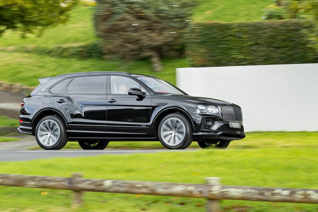 Bentley Bentayga EWB action shot, side view of the side