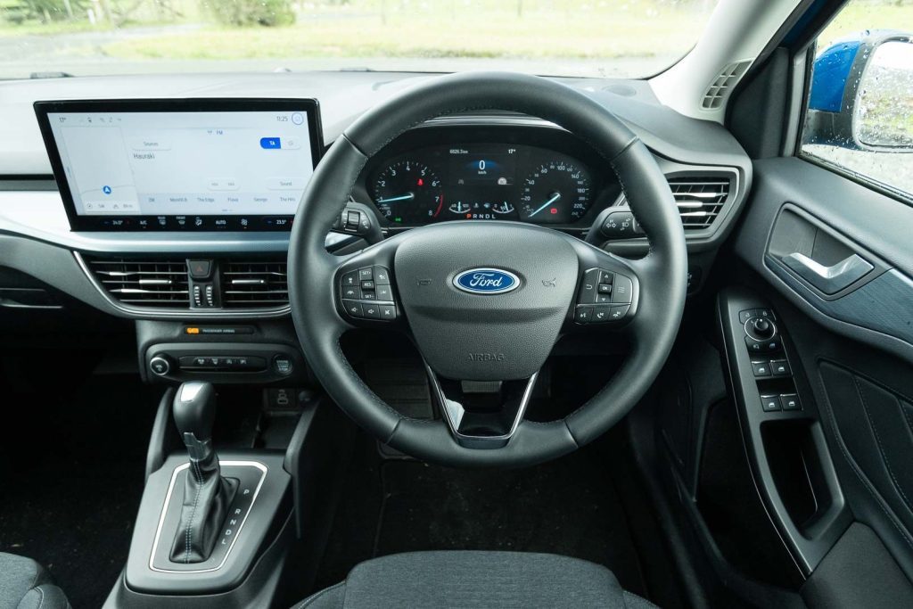 Driver's point of view inside the Ford Focus Active