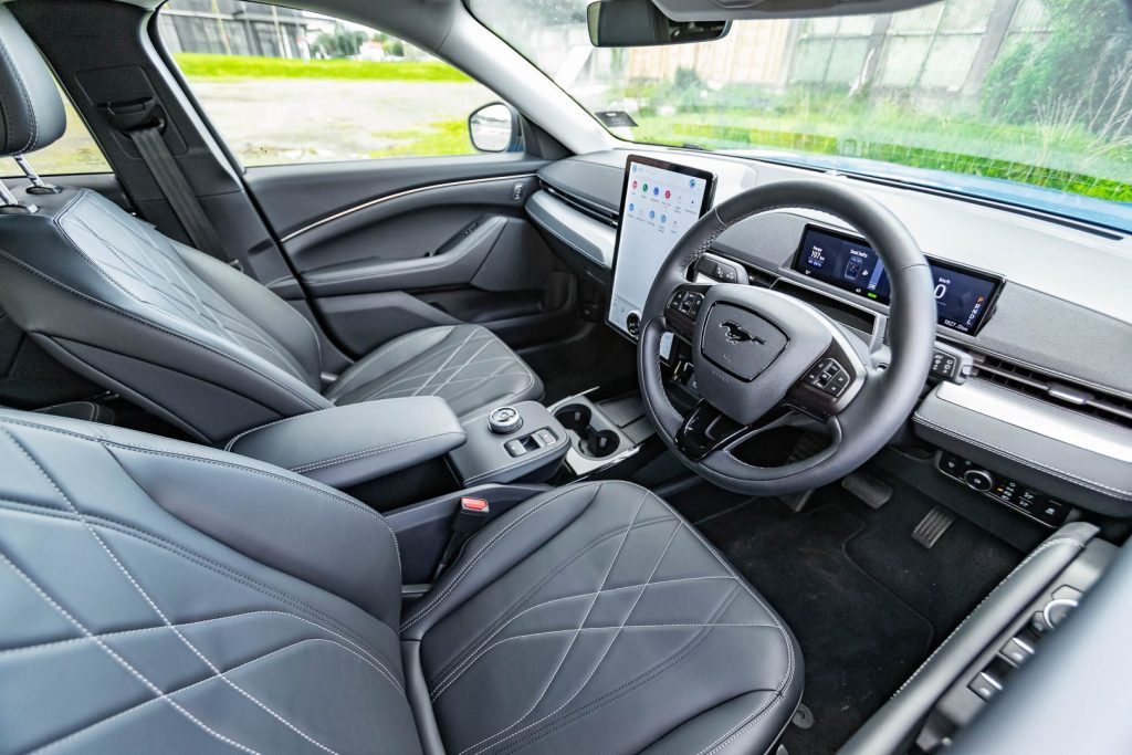 Front interior view in the Ford Mustang Mach-E RWD