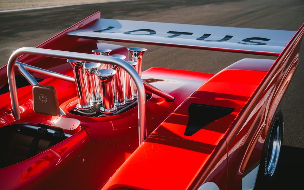 Lotus Type 66 rear wing and trumpets