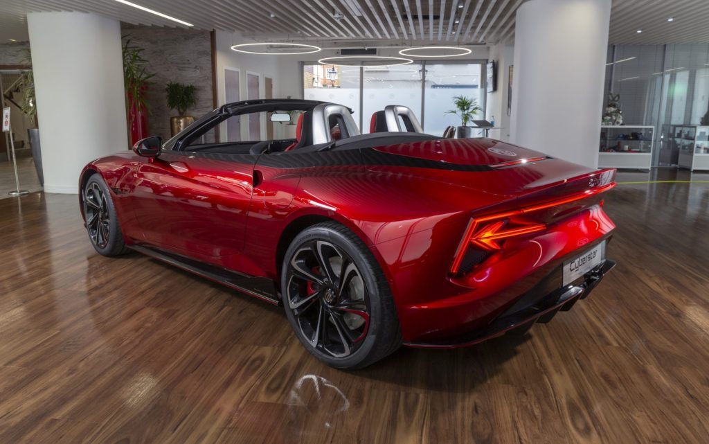 MG Cyberster rear three quarter view