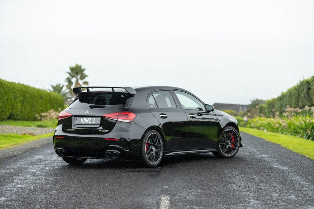 Mercedes-AMG A 45 S parked on a road