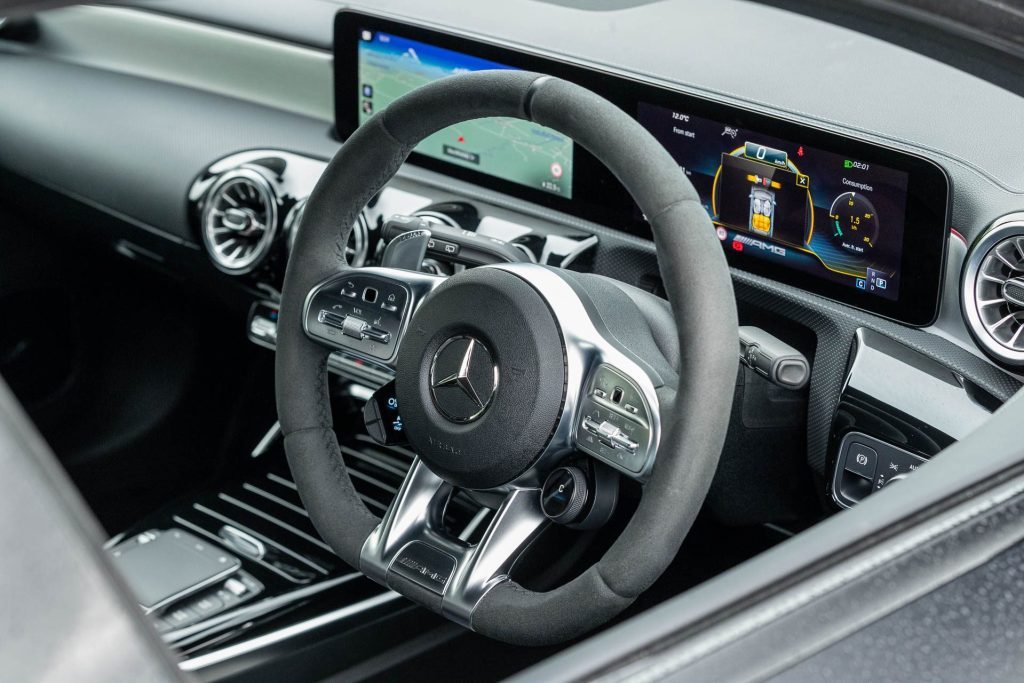 Mercedes-AMG A 45 S steering wheel details