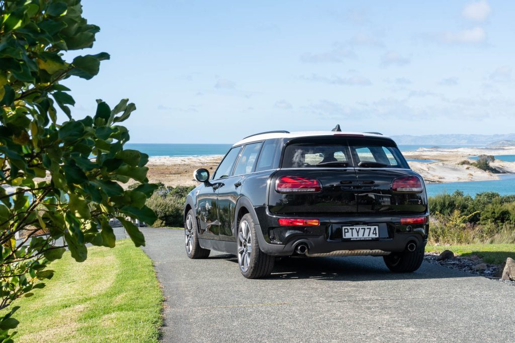 Mini Clubman S parked on a beach view driveway