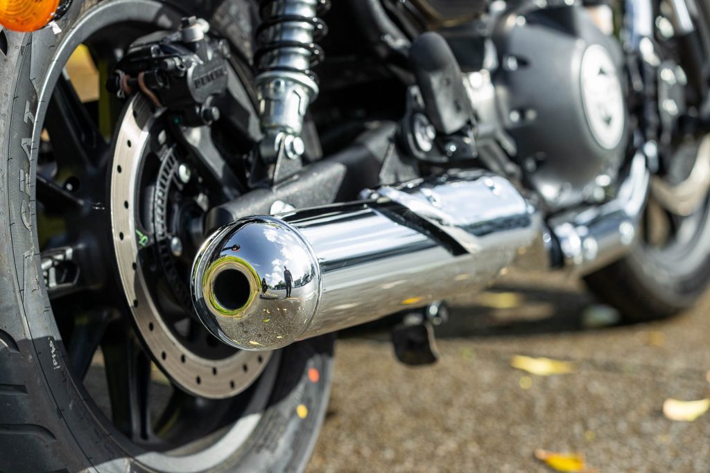 Exhaust chrome closeup