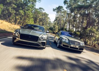 One-off Bentley Continental GT Speed driving with first ever model