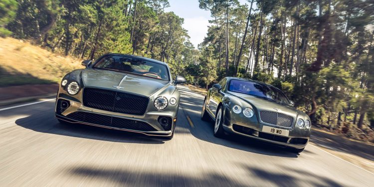 One-off Bentley Continental GT Speed driving with first ever model