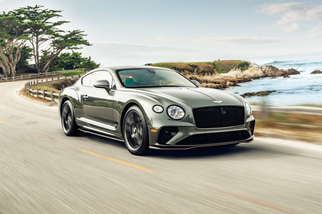 One-off Bentley Continental GT Speed driving along coast road