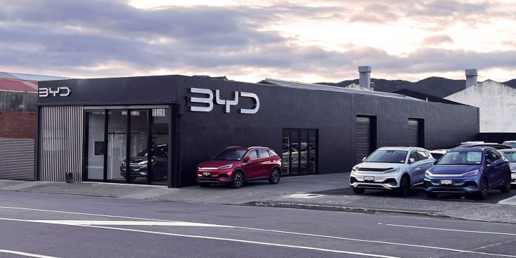 BYD dealership in Lower Hutt, New Zealand