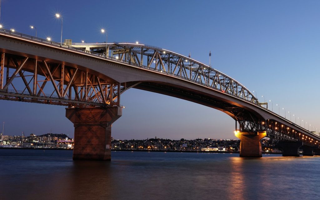 Auckland Harbour Bridge in the evening