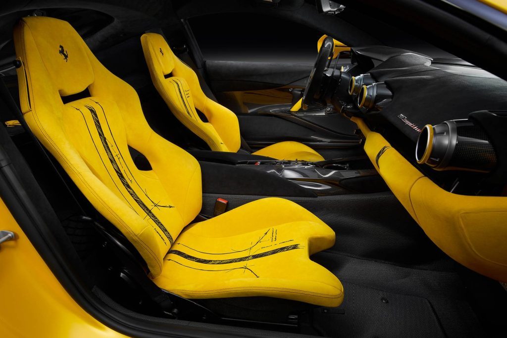 Ferrari 812 Competizione one-off design sketch interior