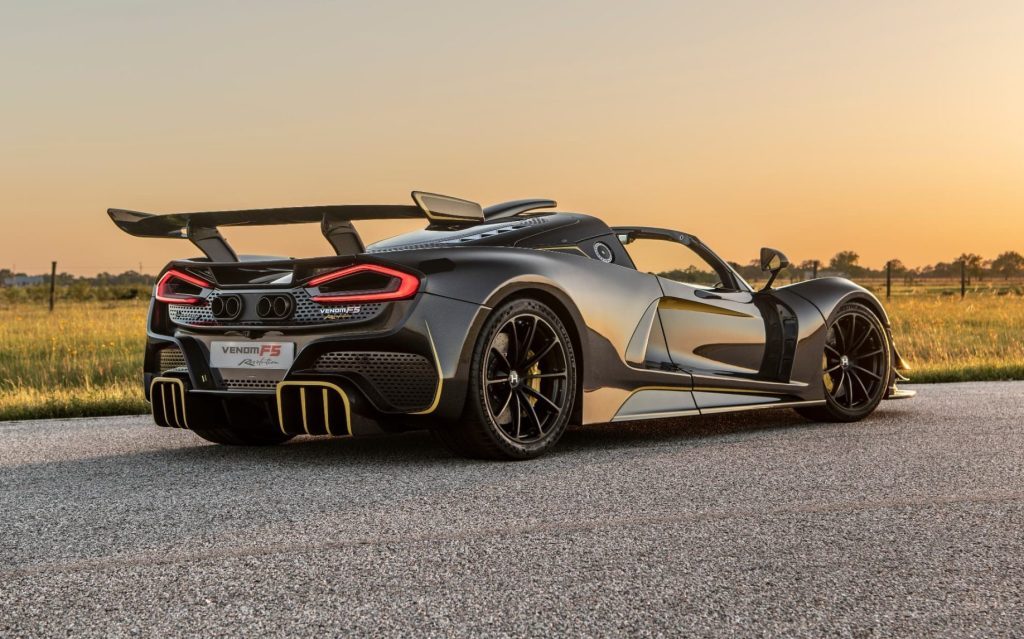 Hennessey Venom F5 Revolution Roadster at sunset