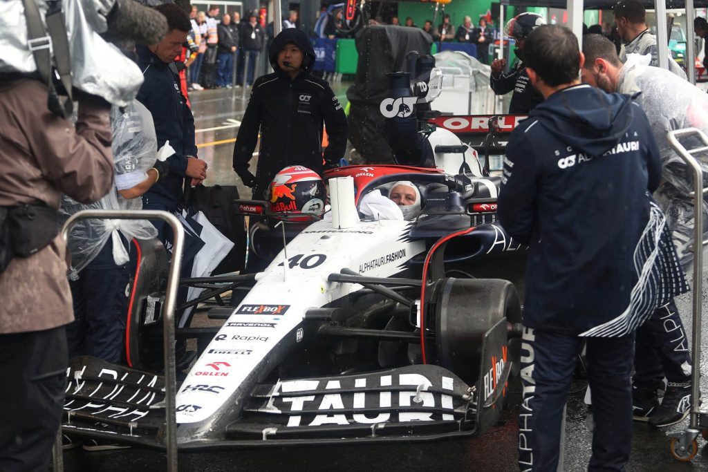 Liam Lawson sitting in Formula 1 car in Netherlands