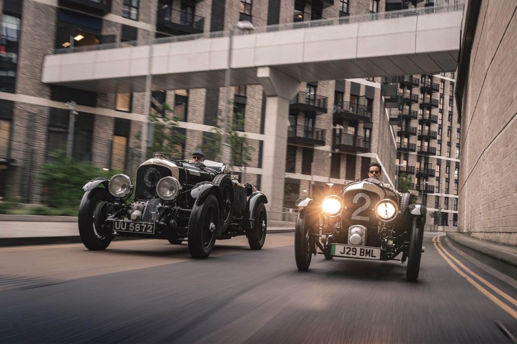 Bentley Blower Jnr driving with original car