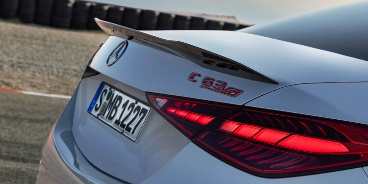 Mercedes-AMG C 63 S rear badge close up view