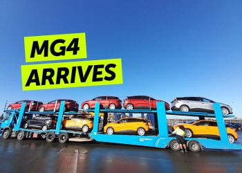 MG4 electric cars on transporter