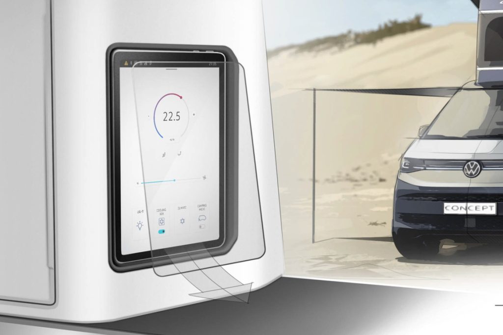 Volkswagen California Concept wireless tablet design sketch