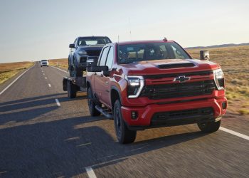 2024 Chevrolet Silverado HD towing Holden Colorado on trailer