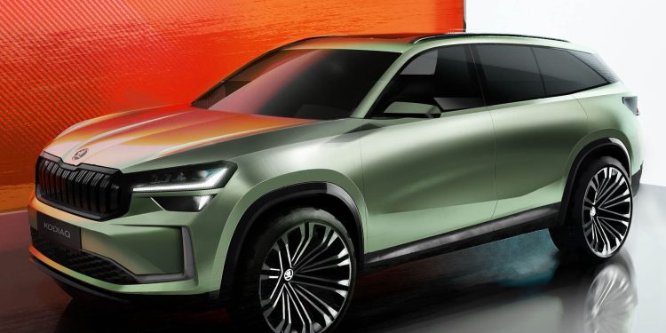 New Skoda Kodiaq SUV exterior design sketch