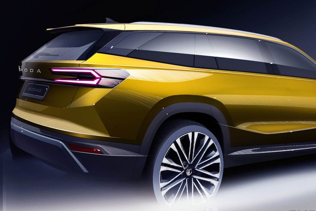 New Skoda Kodiaq SUV exterior design sketch