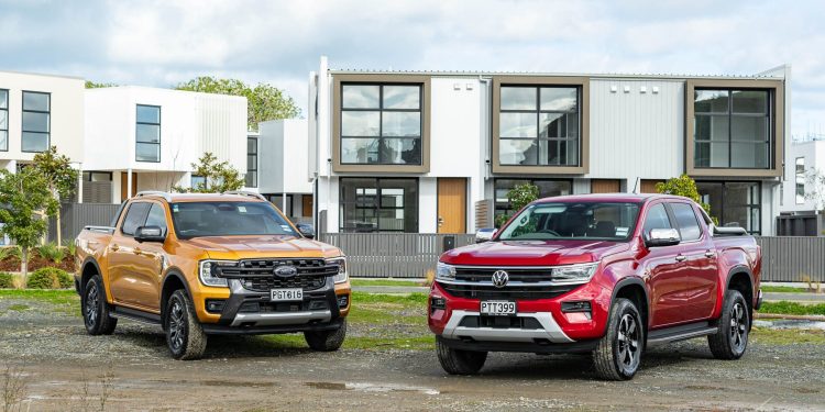 Ford Ranger and Volkswagen Amarok parked next to each other