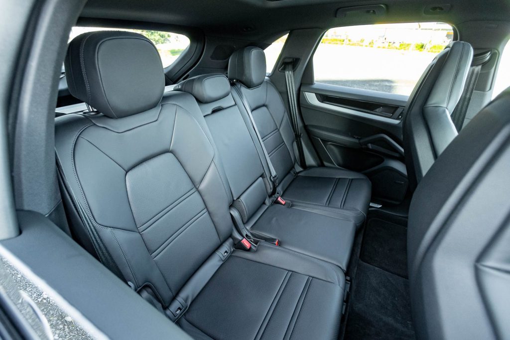 Rear seat space in the Porsche Cayenne