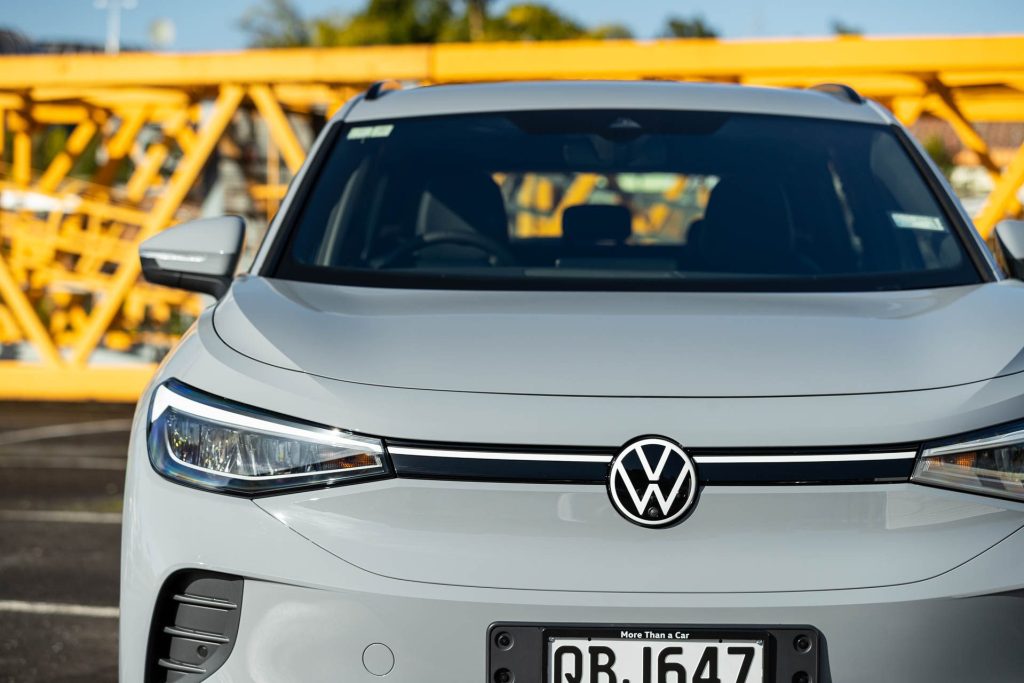 Front end and headlight detail on the Volkswagen ID.4 Pro