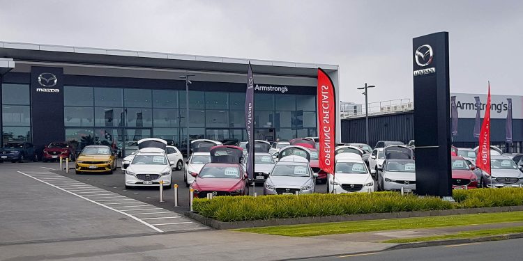 Armstrong's Mazda East Auckland on cloudy day