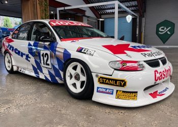 Greg Murphy's old 2000 Holden Commodore VT Supercar front three quarter view
