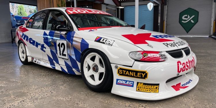 Greg Murphy's old 2000 Holden Commodore VT Supercar front three quarter view