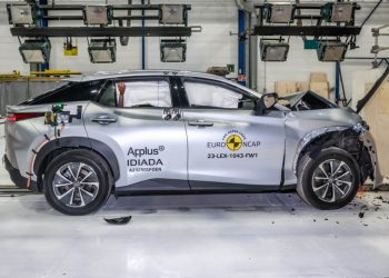 Lexus RZ crash testing side view