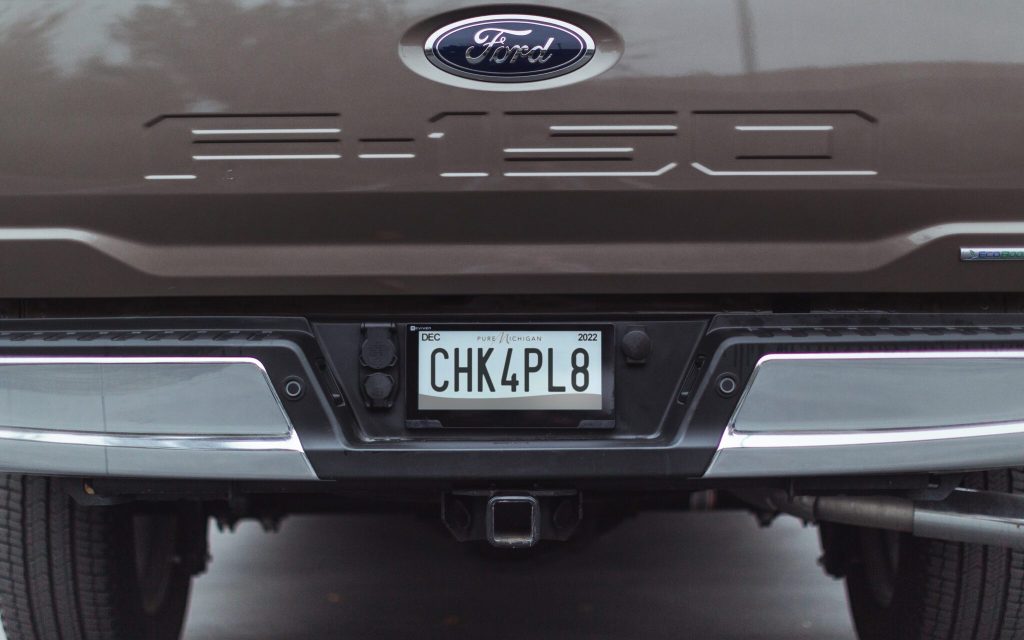 Reviver digital number plate on Ford F-150