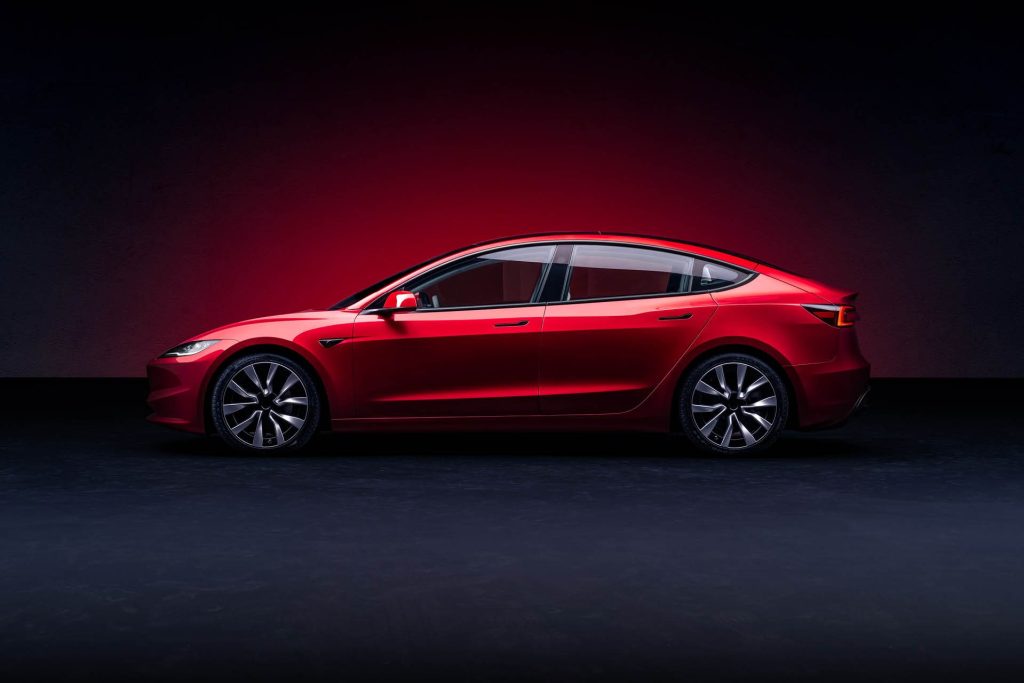 Upgraded Tesla Model 3 side profile