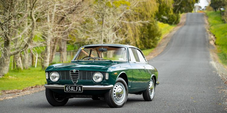 Alfa Romeo Giulia Spring GT parked on a scenic road