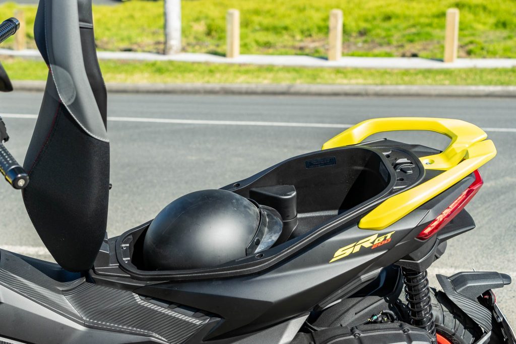 Storage space in the Aprilia SR GT 200