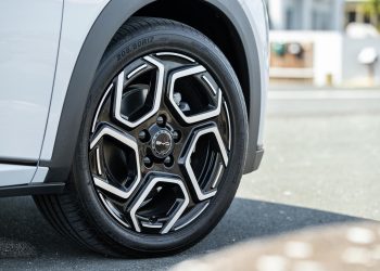 BYD Dolphin wheel close up view