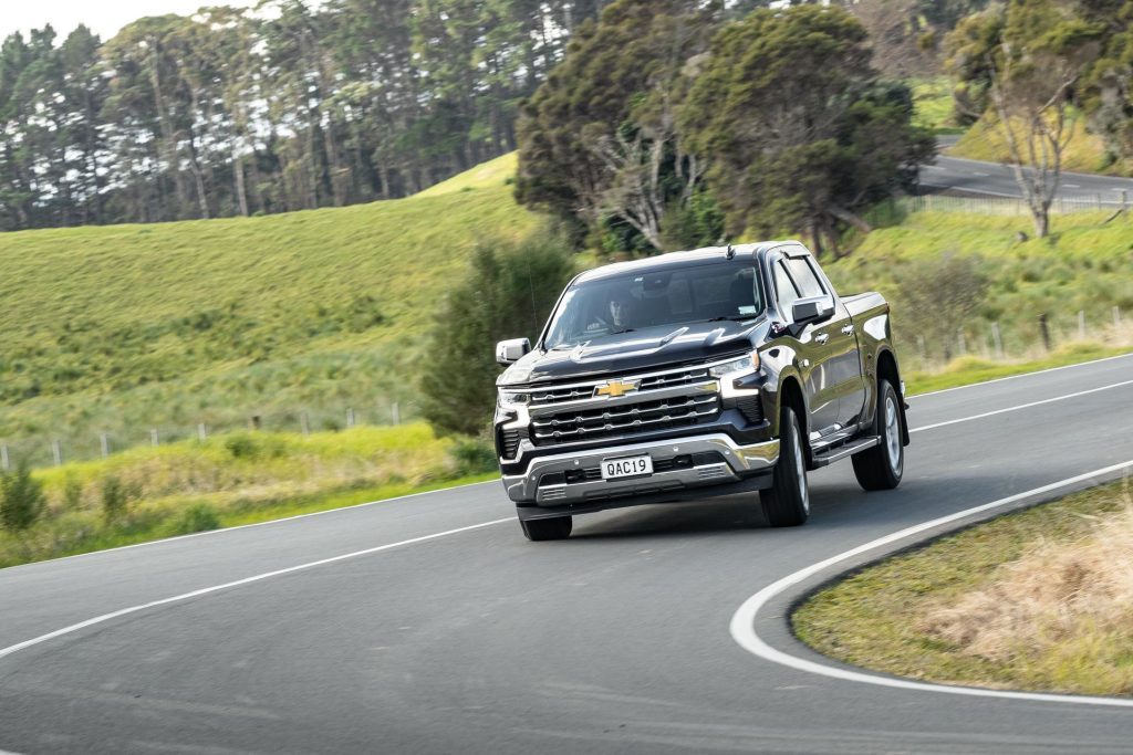 Taking a corner in the Chevrolet Silverado 1500 LTZ Z71