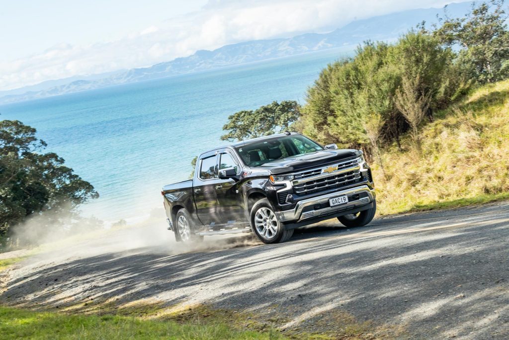 Chevrolet Silverado 1500 LTZ Z71 taking a corner in a sporty fashion