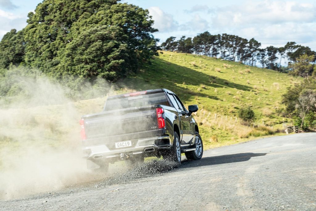 Chevrolet Silverado 1500 Z71 driving on gravel