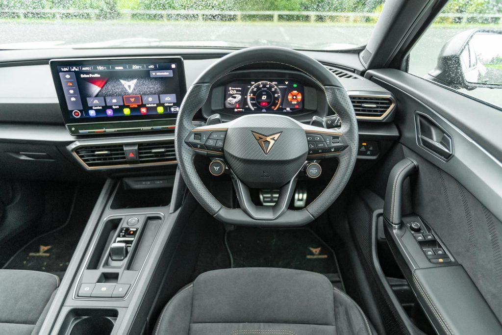 Cupra Formentor VZ interior driver's view, showing dash and instruments