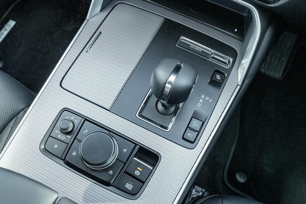 Mazda CX-60 Homura PHEV centre console, and gear selection controls